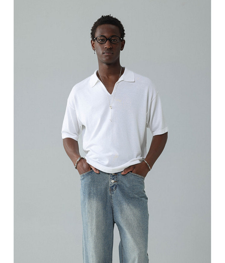 Small V-neck polo shirt