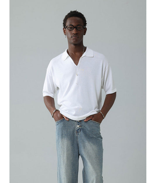 Small V-neck polo shirt