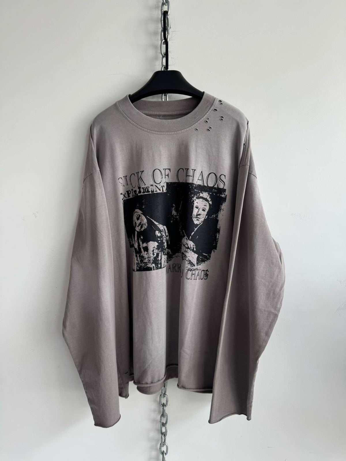 Wash-Finished Tear-Away Edge Street T-Shirt