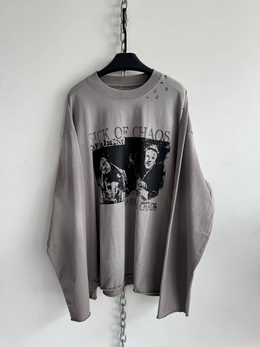 Wash-Finished Tear-Away Edge Street T-Shirt
