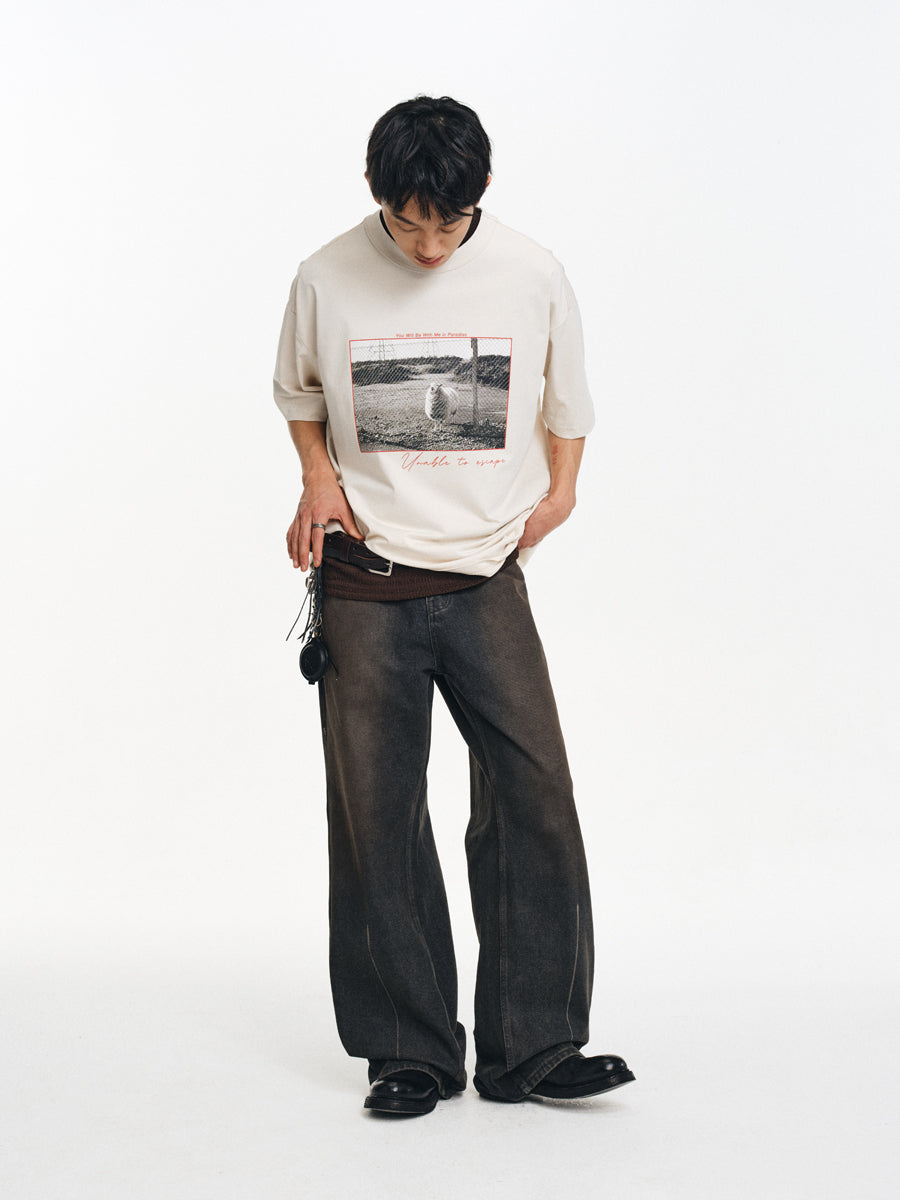 Distressed A-Line Jeans