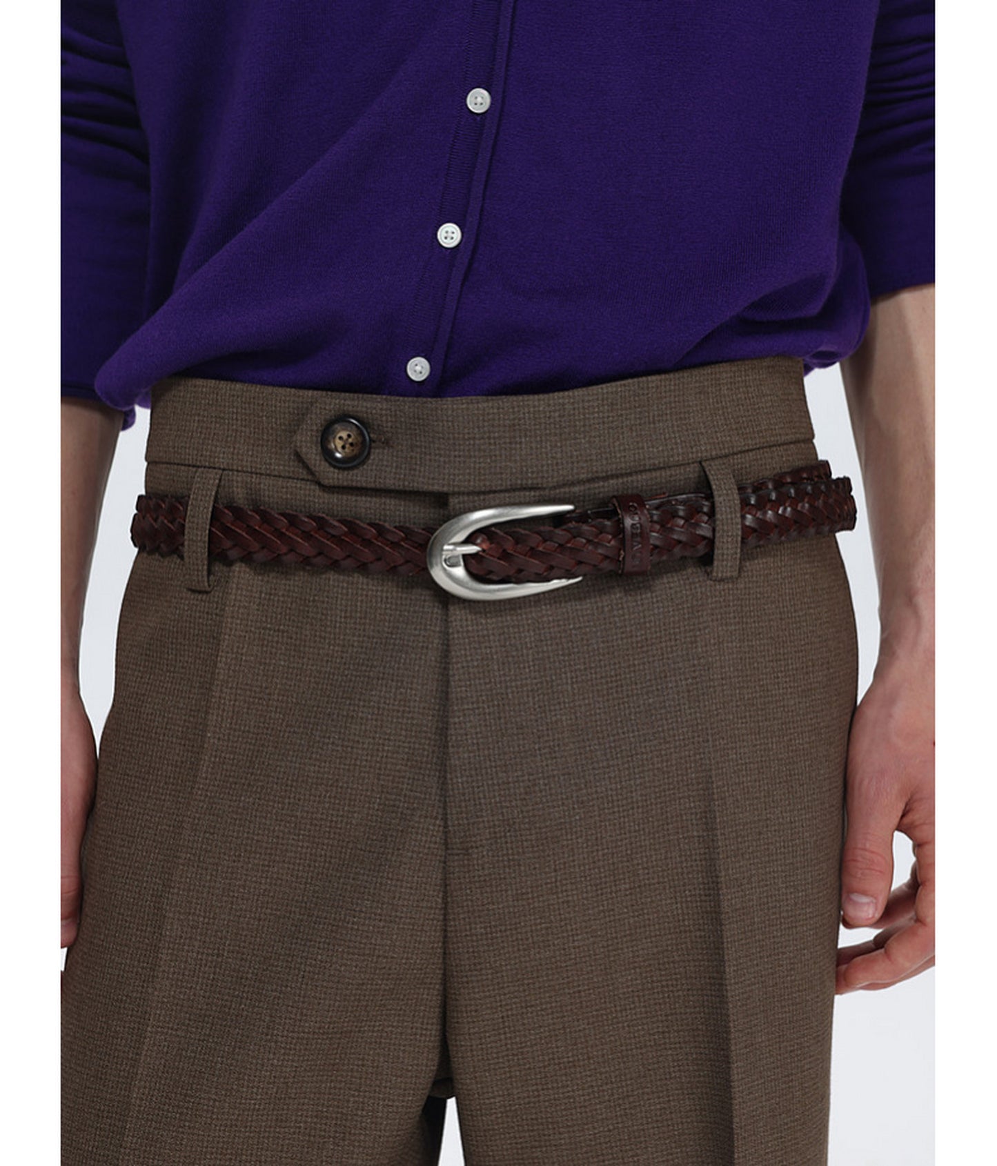 Straight-Pleated Casual Pants