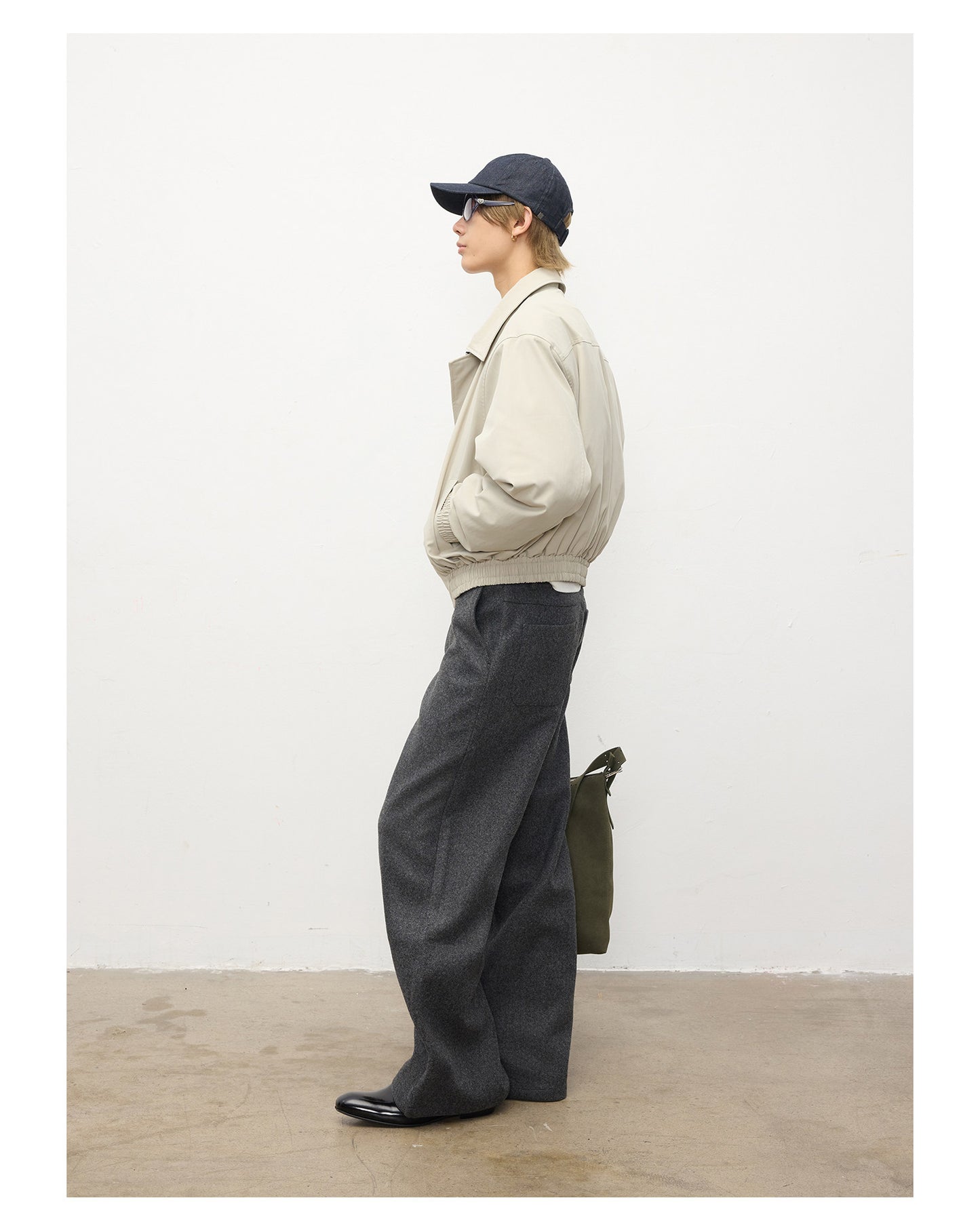 Diagonal Placket Casual Pants