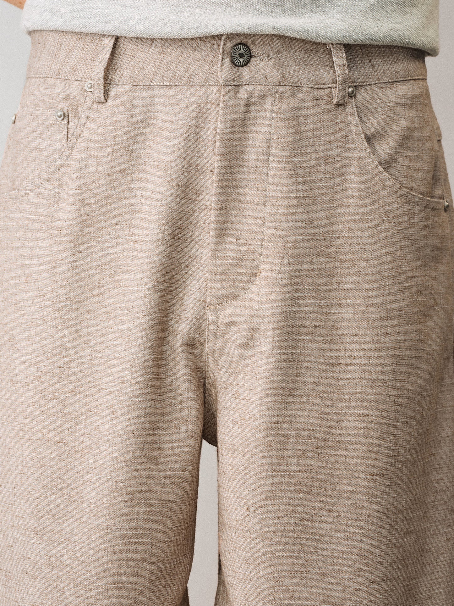 Linen-blend Casual Shorts