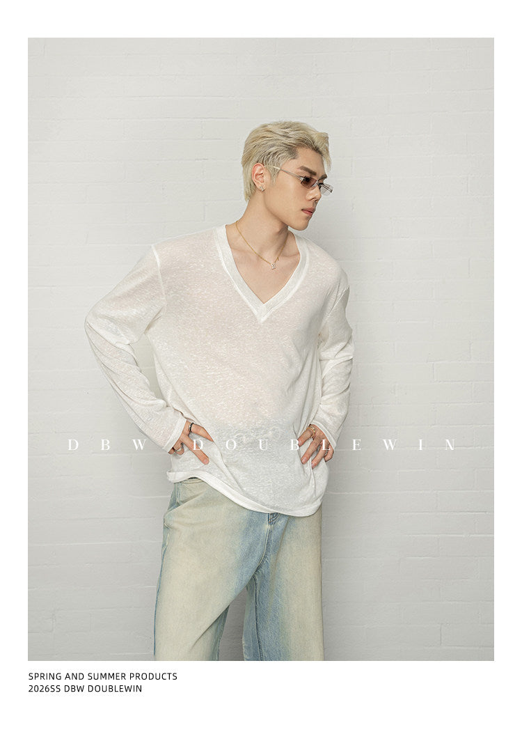 Breathable V-neck T-shirt