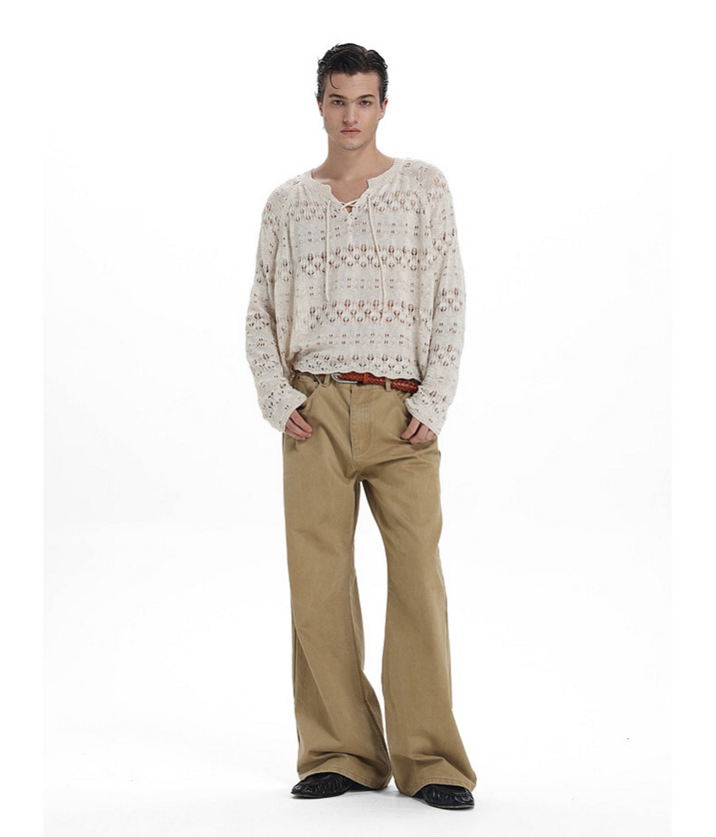 Lightweight Flyknit Tie-Up Sweater