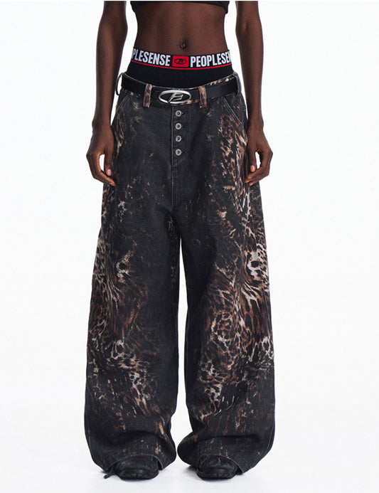 Digital Full-Print Jeans