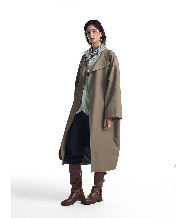 Stand-up collar long coat