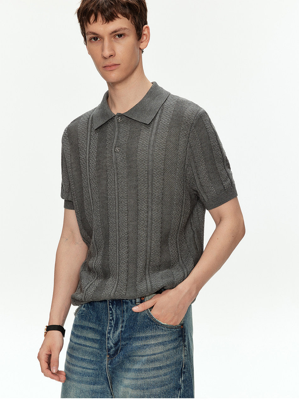 Casual Knit Polo Shirt