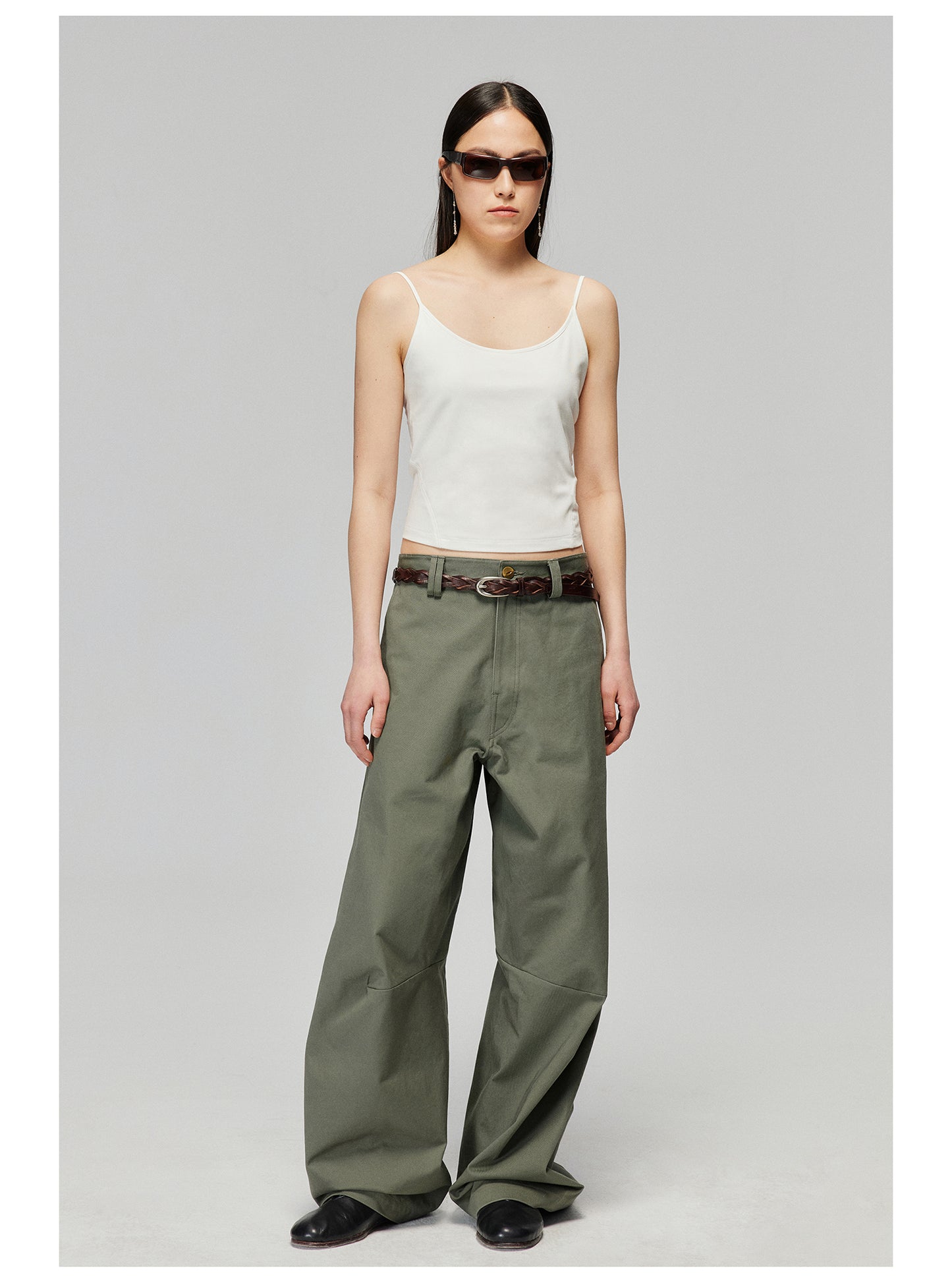 Pure cotton wide-leg casual pants