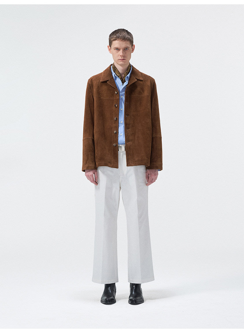 Minimalist Style Split Collar Jacket