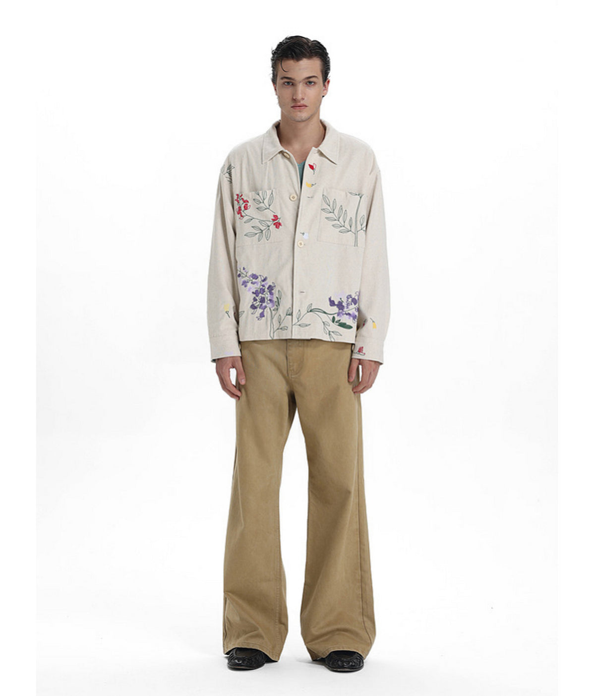 All-Over Embroidered Linen-Blend Jacket