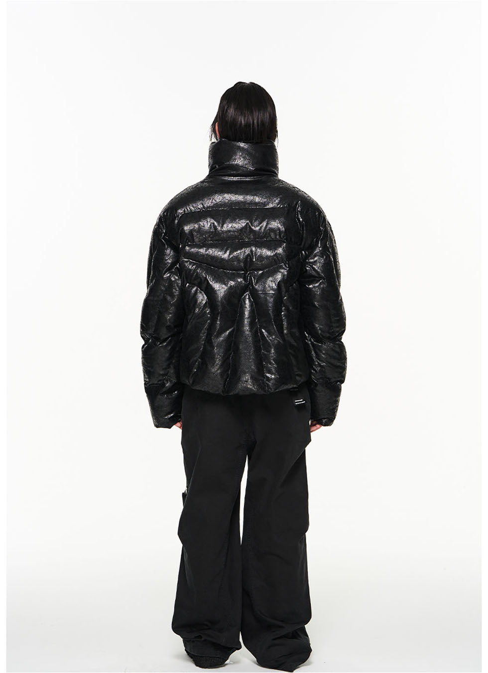 Cracked Heavyweight Silhouette Filled Jacket 