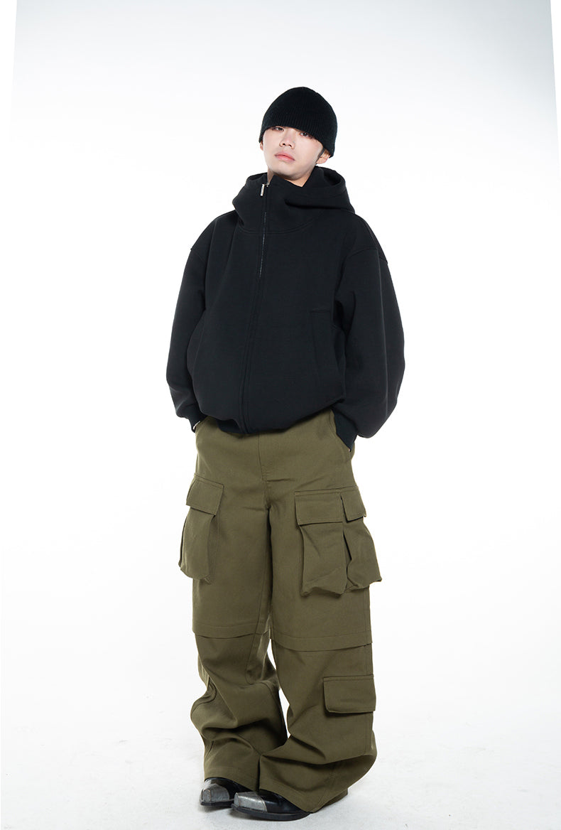 Three-dimensional pocket washed cargo pants