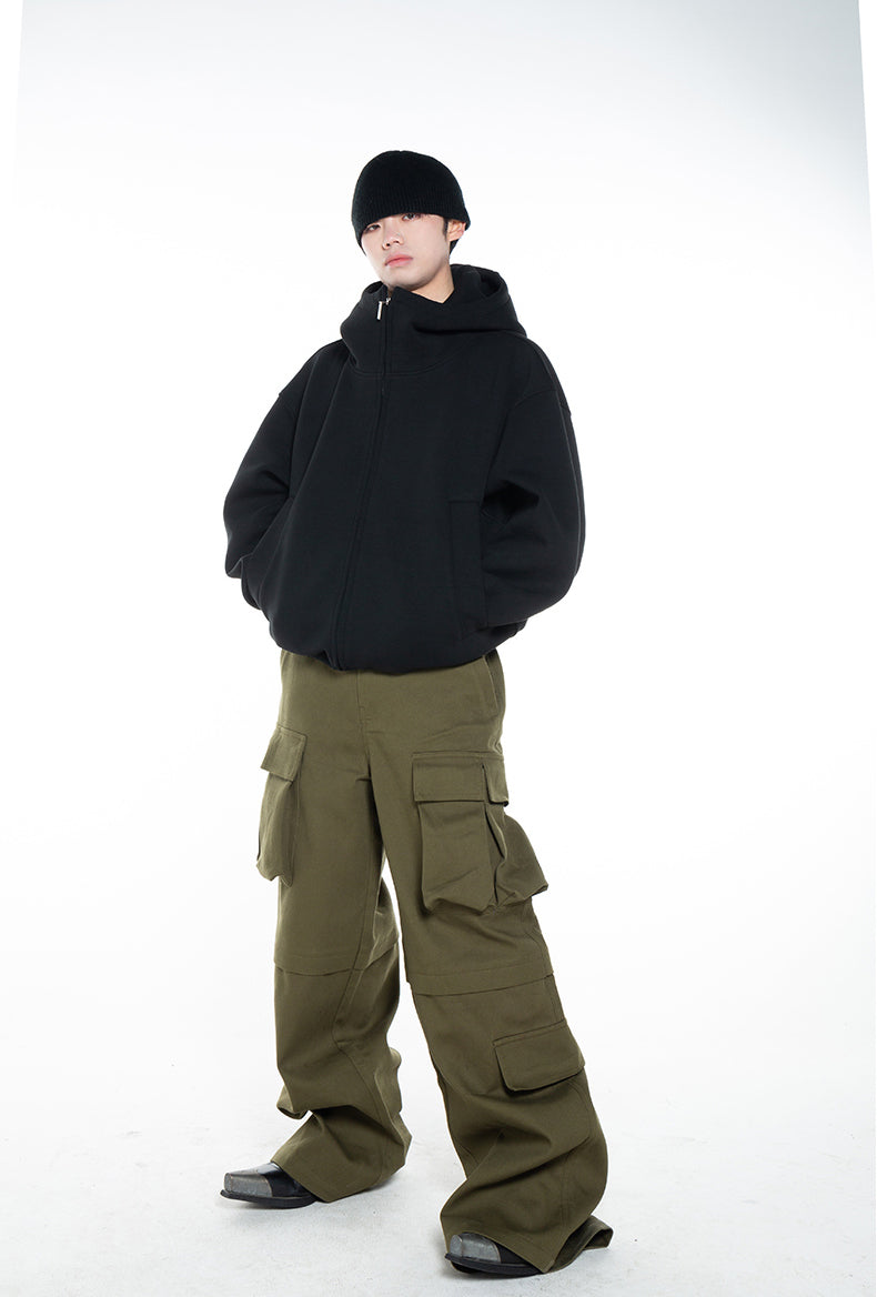 Three-dimensional pocket washed cargo pants