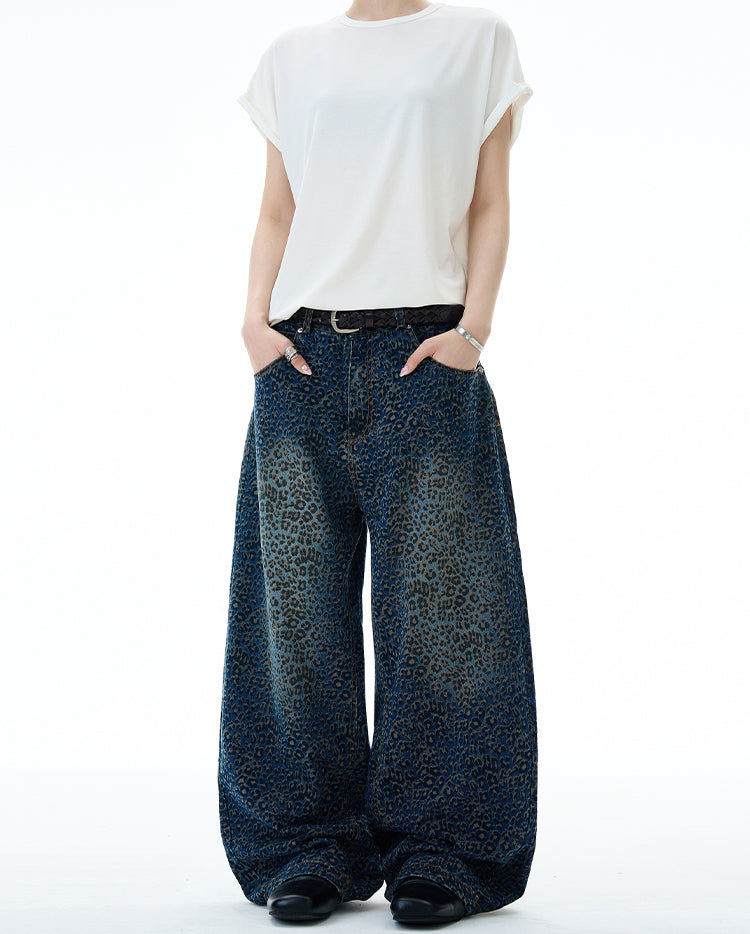 Leopard Print Shimmer Jeans