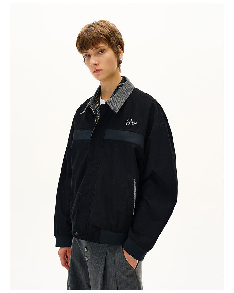 Checkered Stitch Harrington Jacket