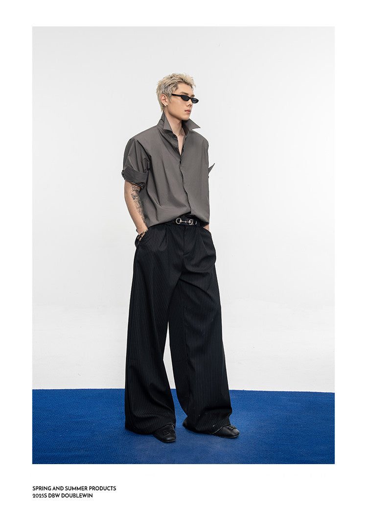 Luxurious Double-Gathered Casual Pants
