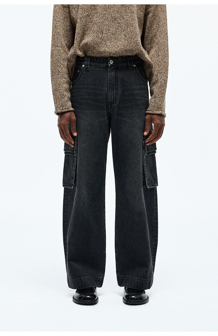 Distressed Washed Denim Pants