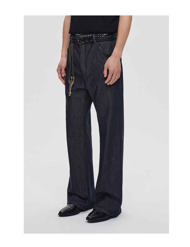 Sheepskin straight pants