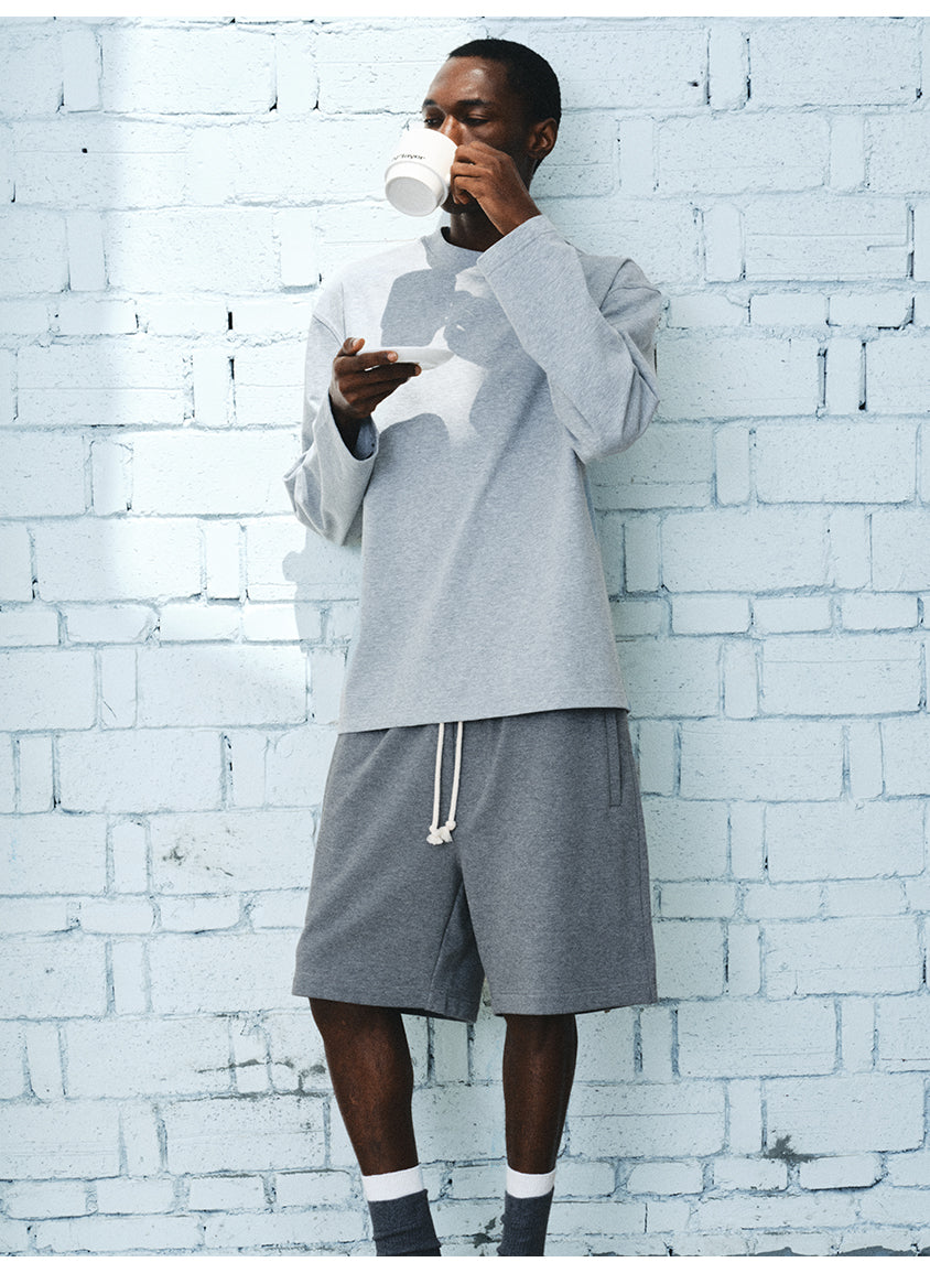 Elastic drawstring shorts