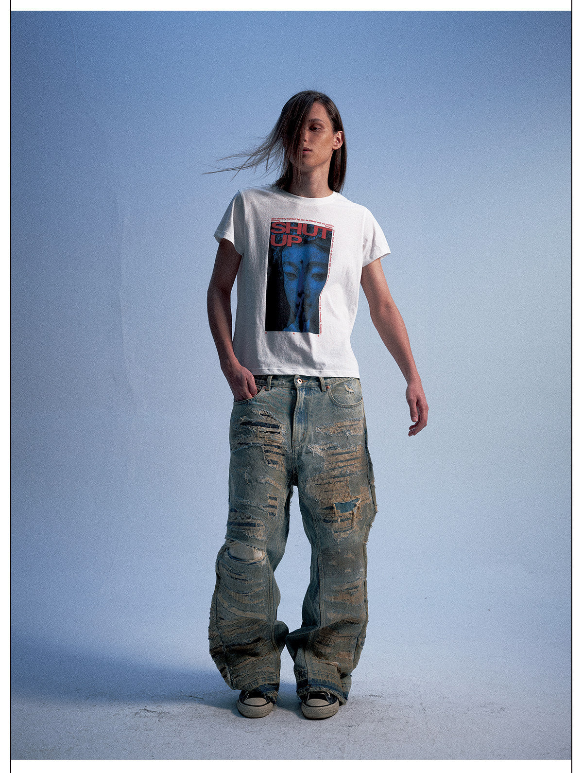 Round-Neck Casual Print T-Shirt