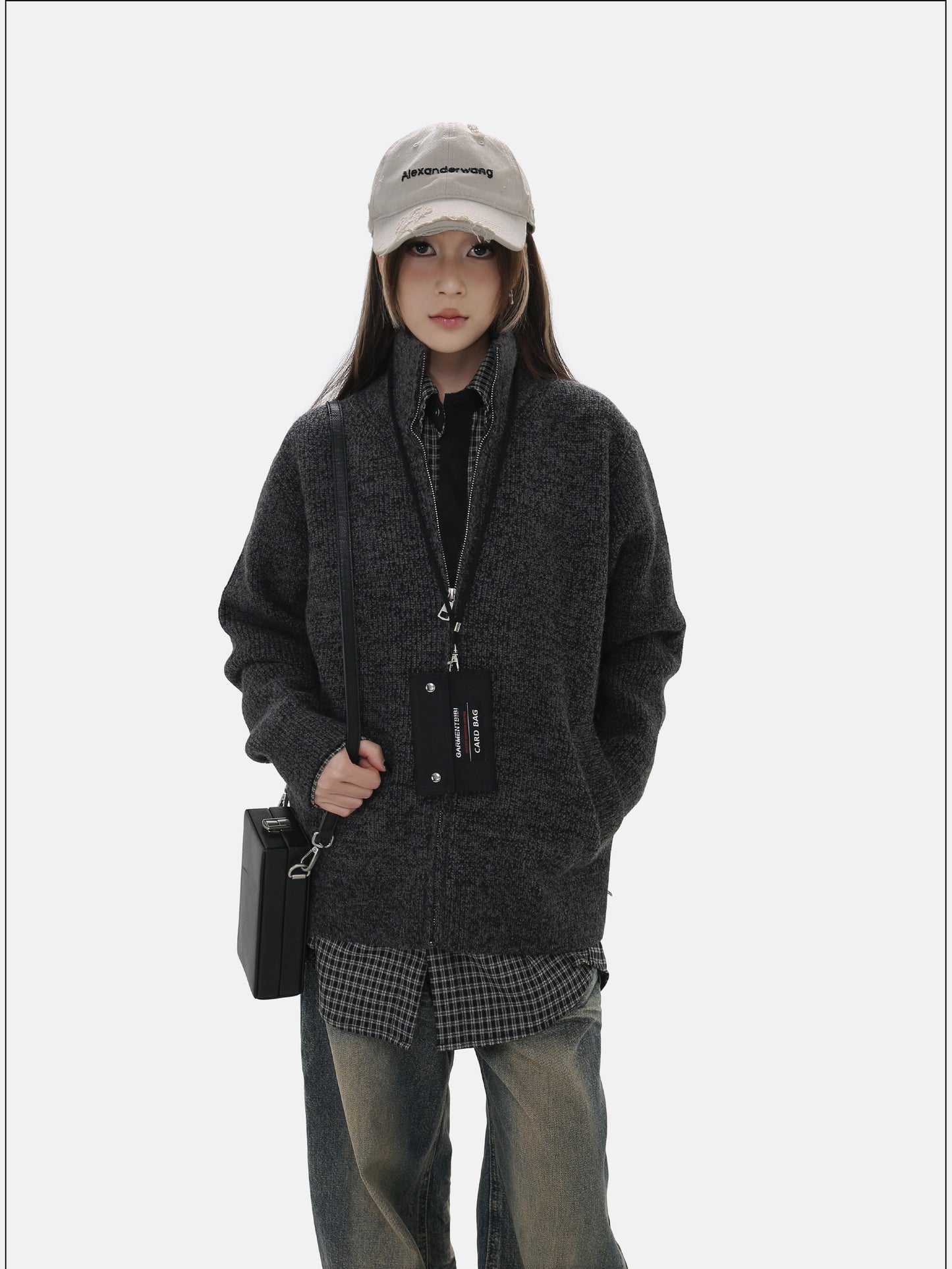 Retro Zipper Cardigan