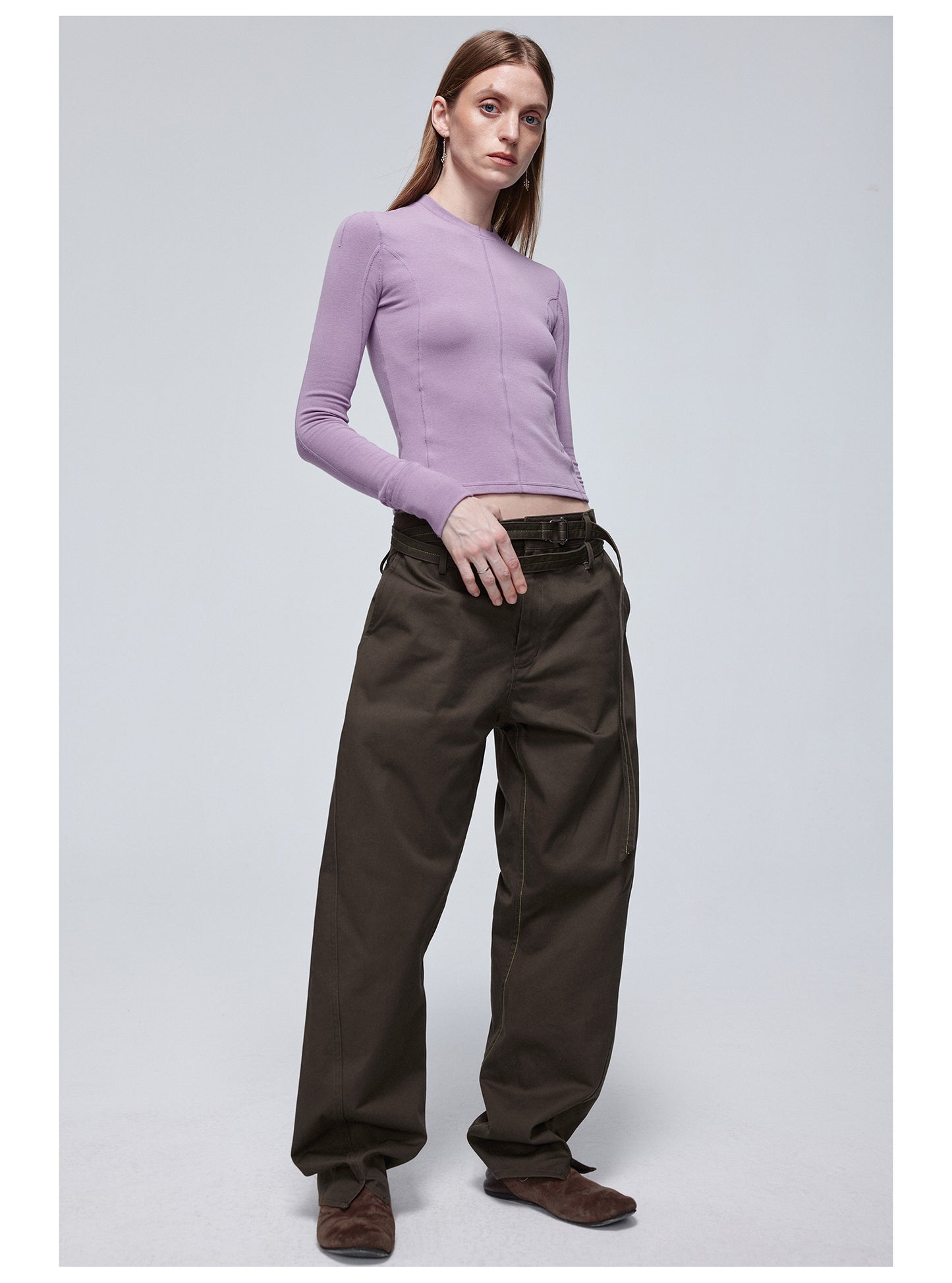 Twist Belt Casual Pants