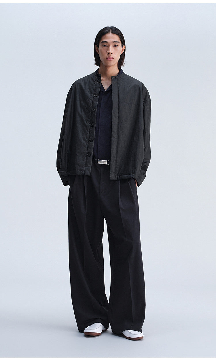 Vintage-Cut Drape Blend Casual Pants