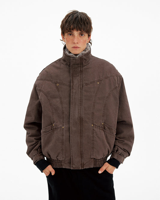 Detachable fur collar jacket