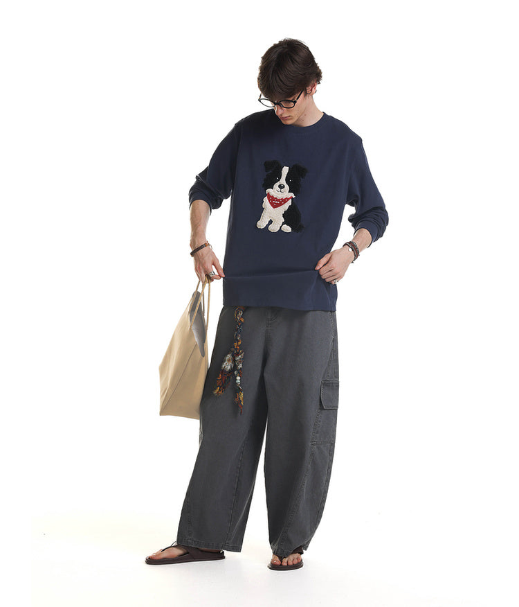 Appliqué embroidery T-shirt