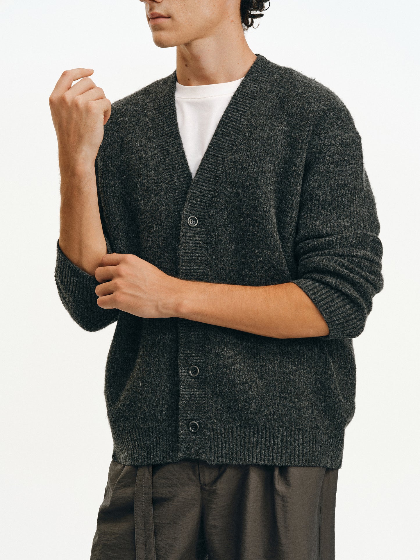 Sheep Wool V-Neck Cardigan