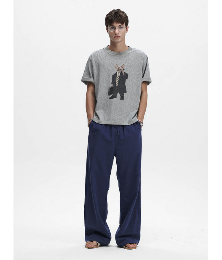 Cat-Print Soft T-Shirt