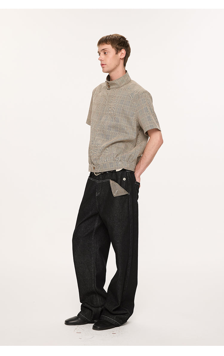 Two-pocket denim pants