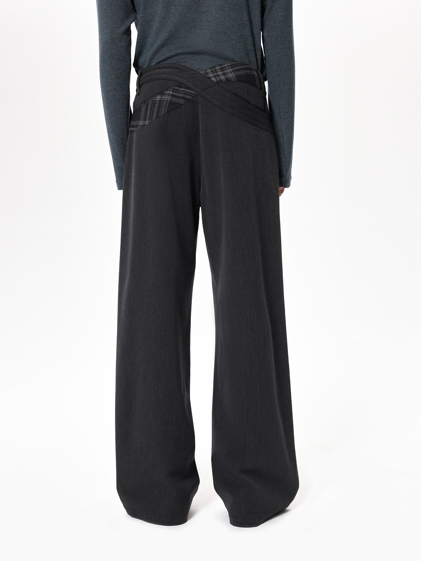 Checkered Straight-Leg Pants