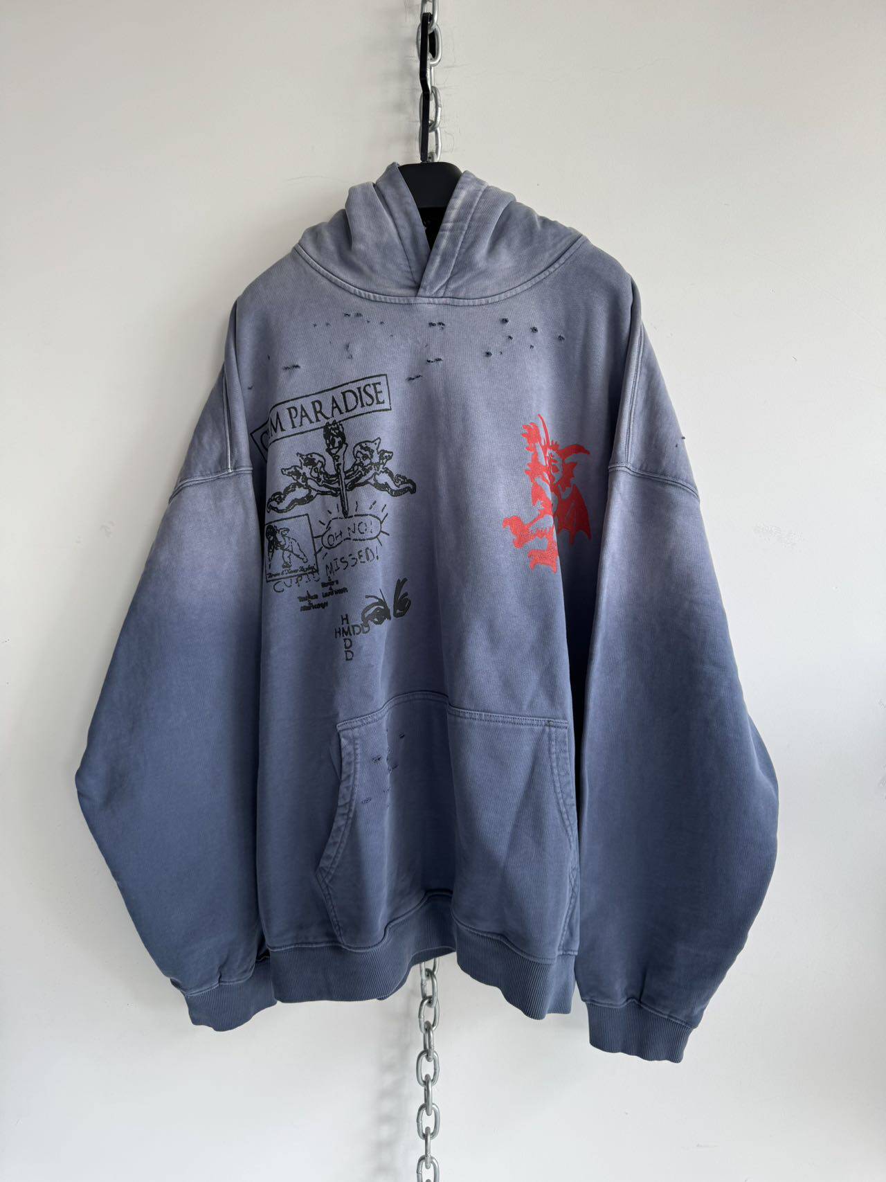 Spray-dyed Printed Hoodie