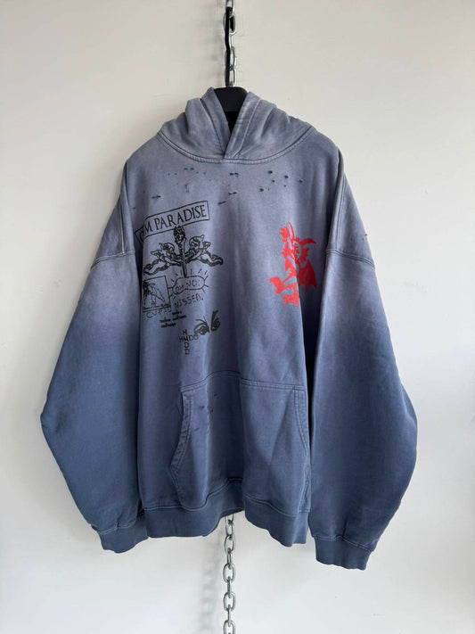 Spray-dyed Printed Hoodie