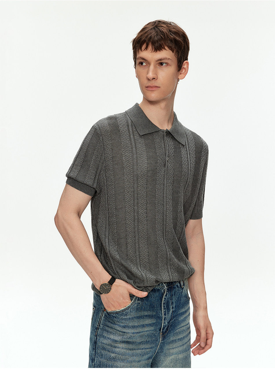 Casual Knit Polo Shirt