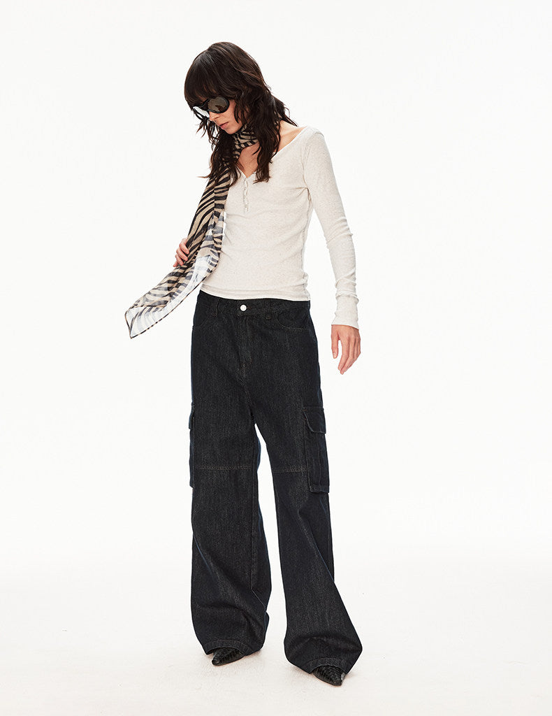 Retro Minimalist Stylish Denim Pants