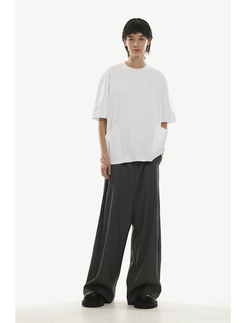 Low-end style silhouette drape pants