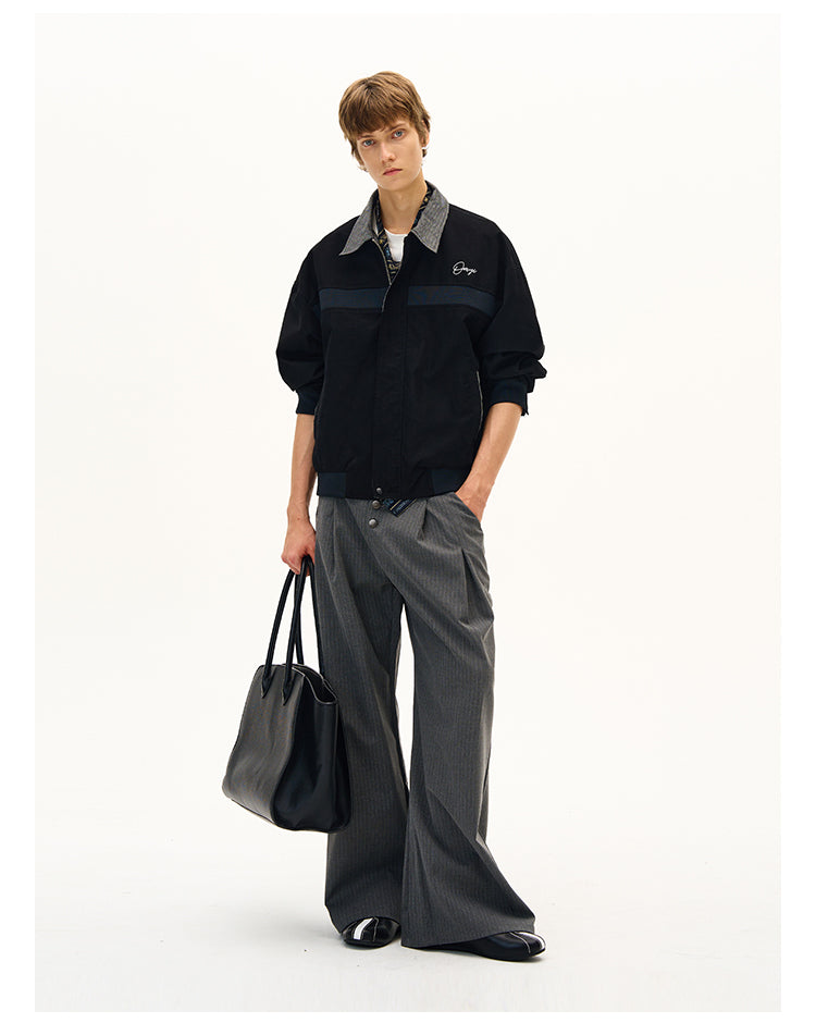 Checkered Stitch Harrington Jacket