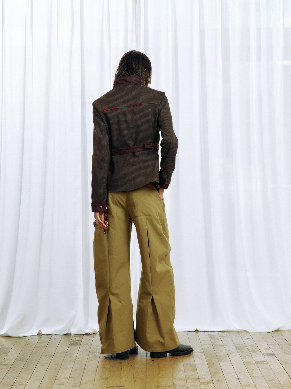 3D-Cut Double Zipper Casual Pants