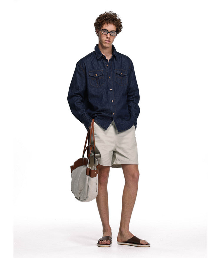 High-Quality Washed Denim Shirt