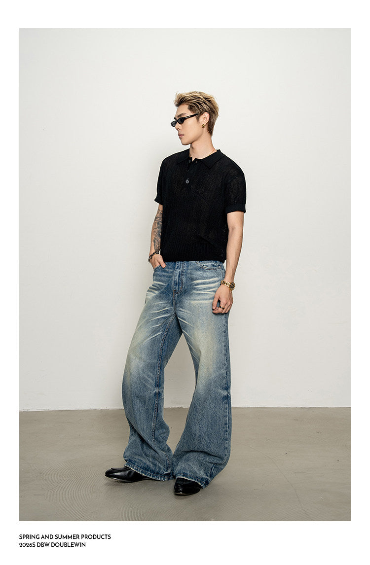 Slightly sheer polo shirt