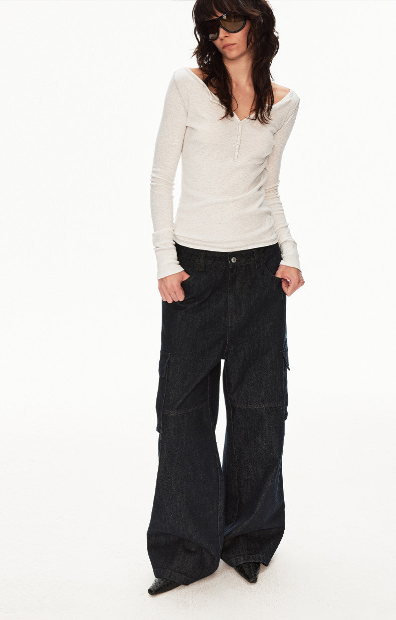 Retro Minimalist Stylish Denim Pants
