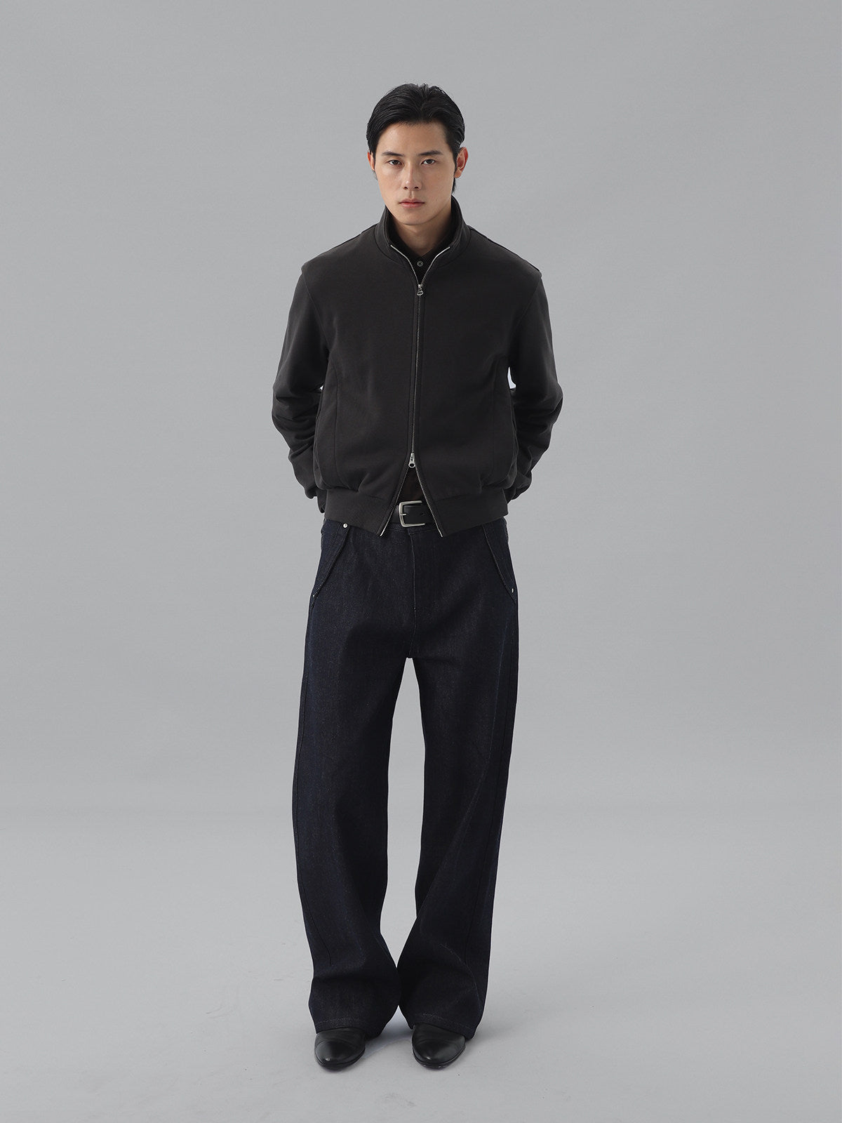 Stand-Up Collar Zip-Up Sweatshirt