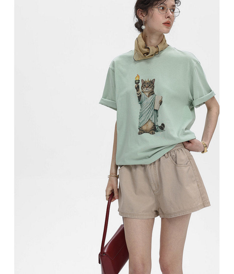 Moisture-wicking quick-drying printed T-shirt