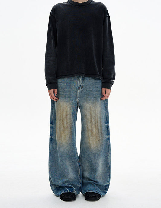Loose Fit Retro Wash Jeans