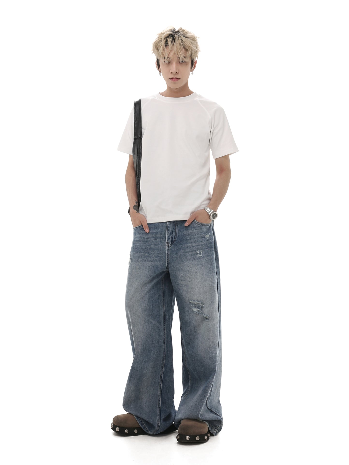 Loose Fit Retro Washed Denim Pants