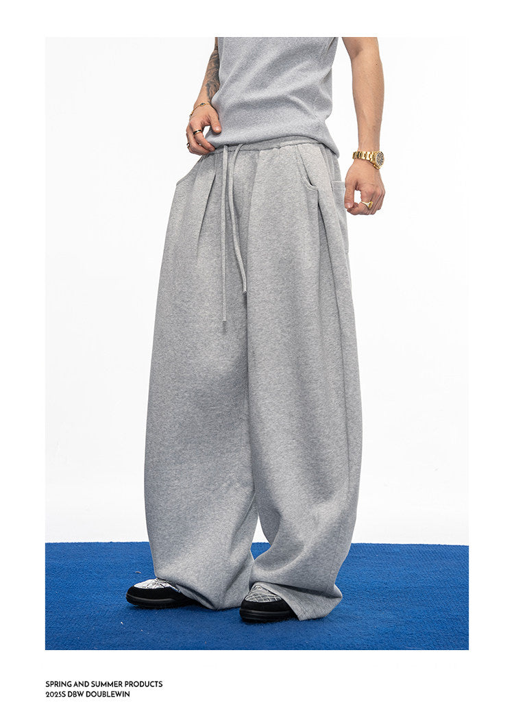 Casual Wide-Leg Sweatpants with Drawstring